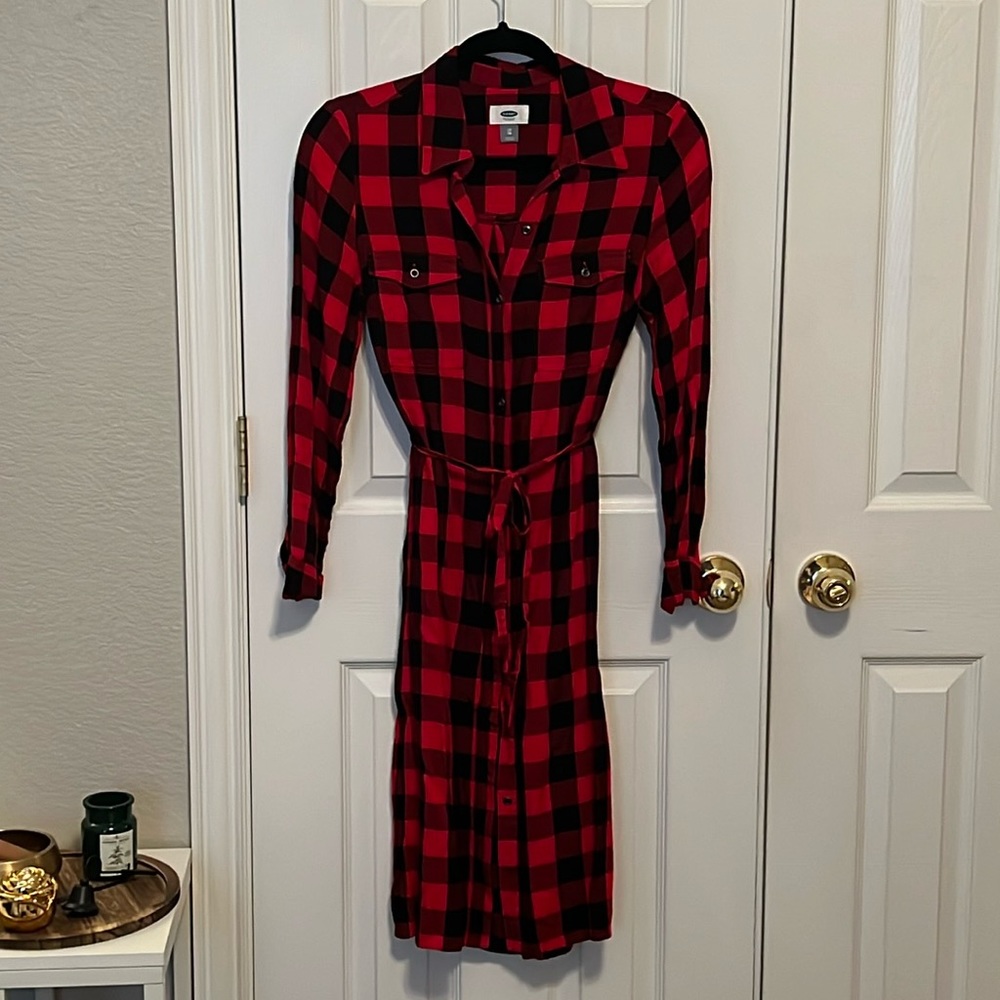 Old Navy Buffalo plaid Shirt Dress